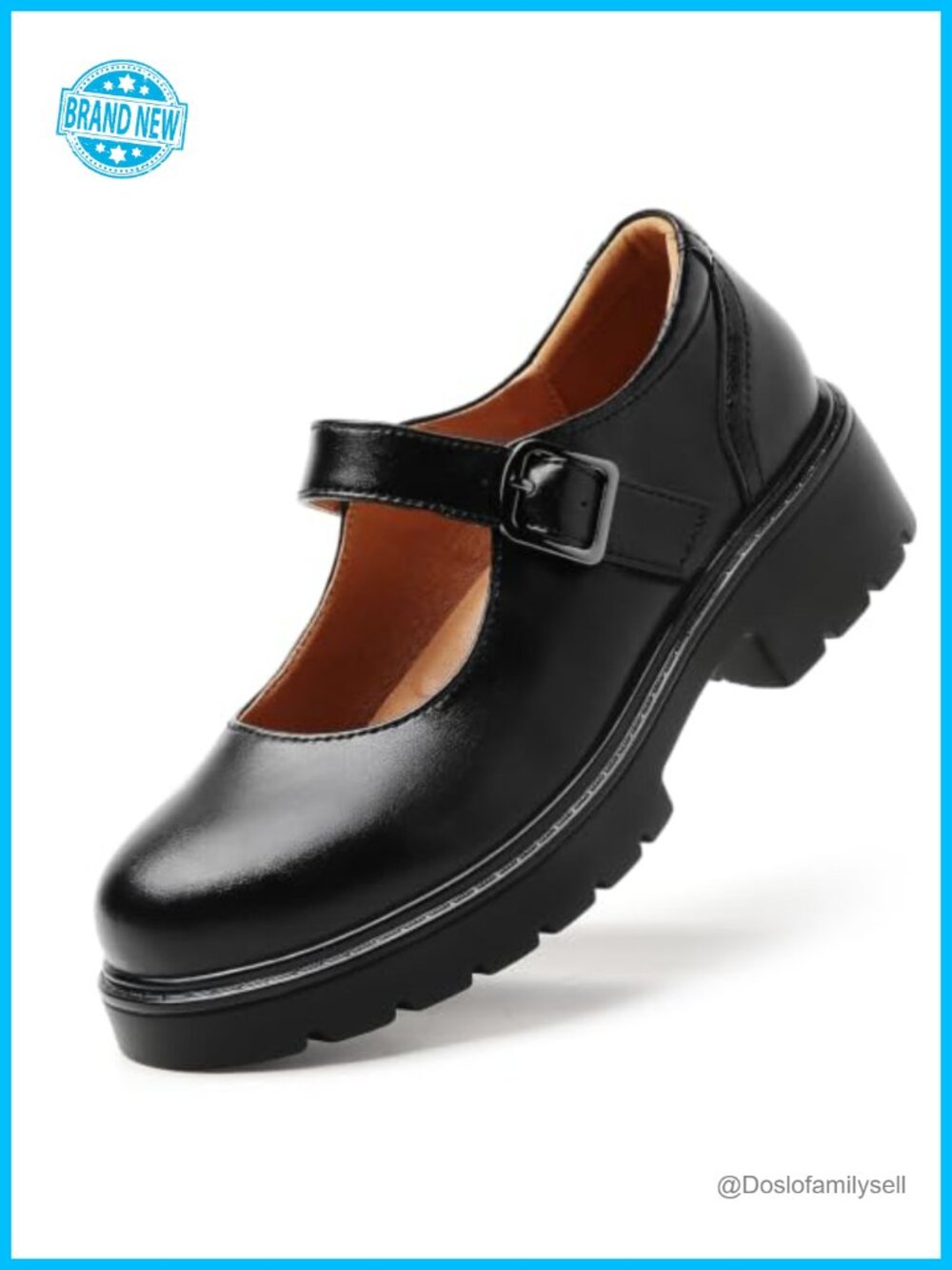 Women's Mary Jane Platform Shoes Leather Memory Foam Chunky Heel